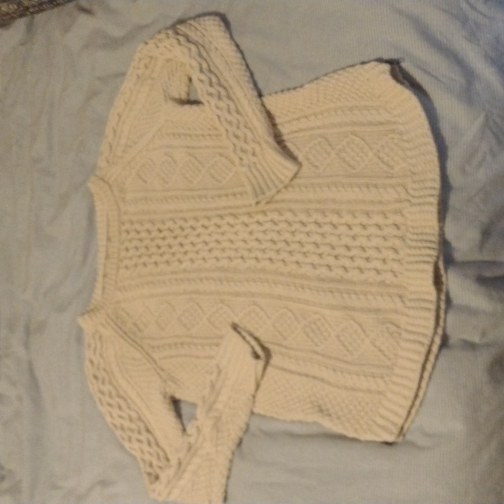 LL Bean Signature tunic fisherman sweater, S